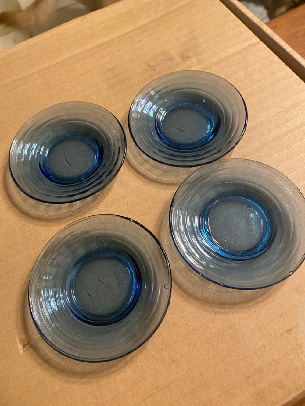 Hazel Atlas Ritz Blue Mid Century Miniature Child’s Plates Part of Larger Set